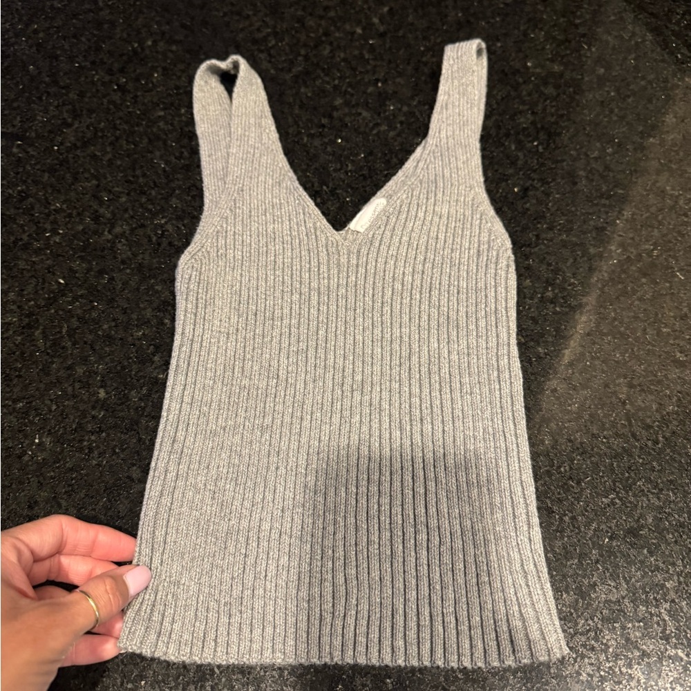 Essentials Heather Gray Knit Top - image 2